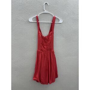 Forever 21 Womens Dress Size Medium Red Sleeveless Sun Dress Cross Back Straps